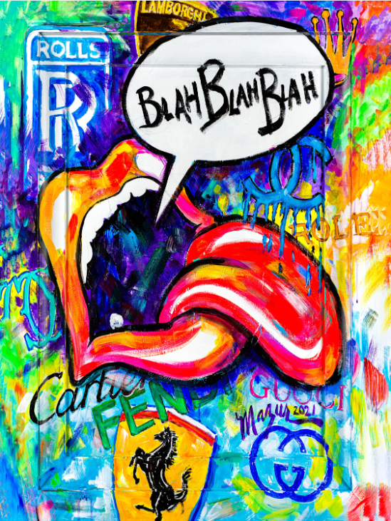 Ruby Mazur Blah Blah Blah Mouth & Tongue (Framed)